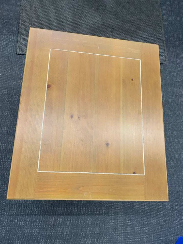 SOLID WOOD END TABLE.