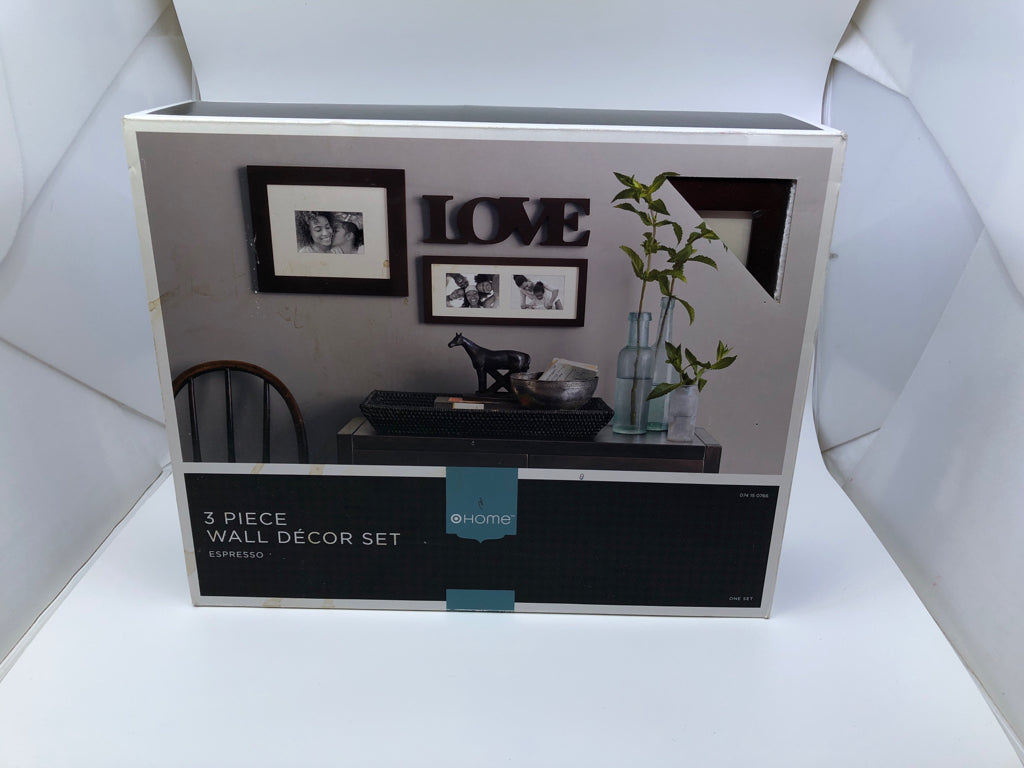 NIB 3PC WALL DECOR SET- LOVE + 2 PHOTO FRAMES