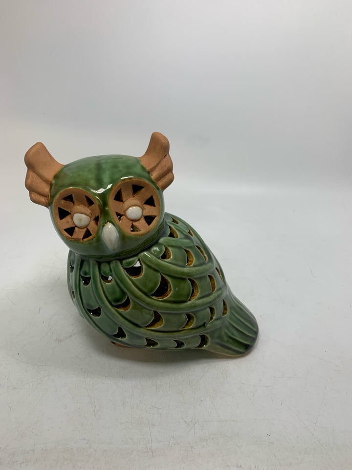 TERRA COTTA PIERCED OWL.