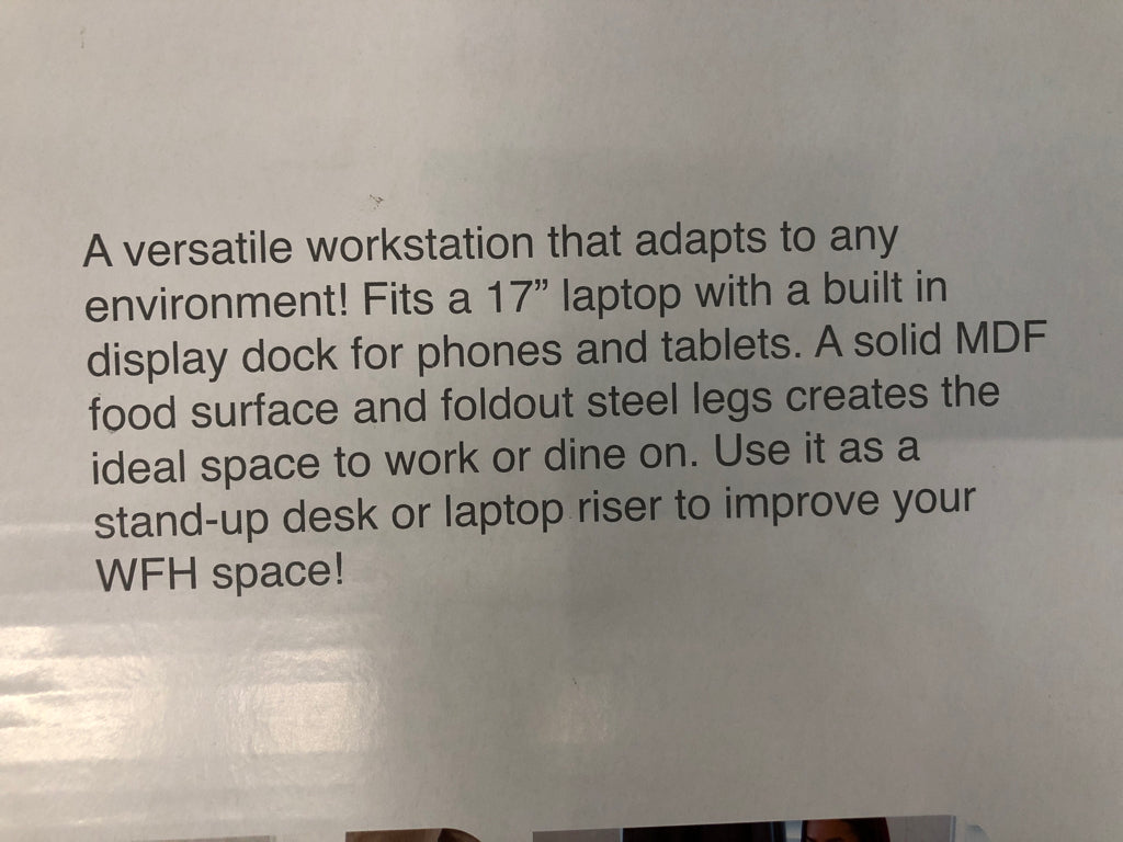NIB PORTABLE WORK STATION STANDING DESK.