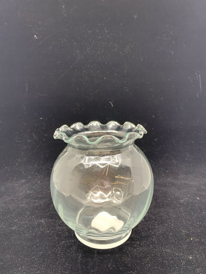 FISH BOWL WAVY EDGE VASE.