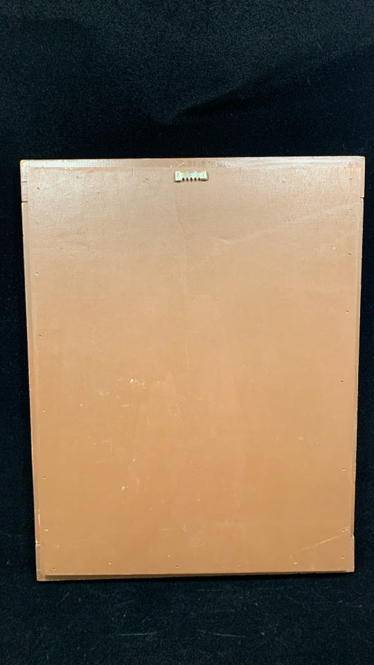 PRIMITIVE "WHAT SWEET SWEET DELIGHT" FABRIC PRINT IN BROWN FRAME.