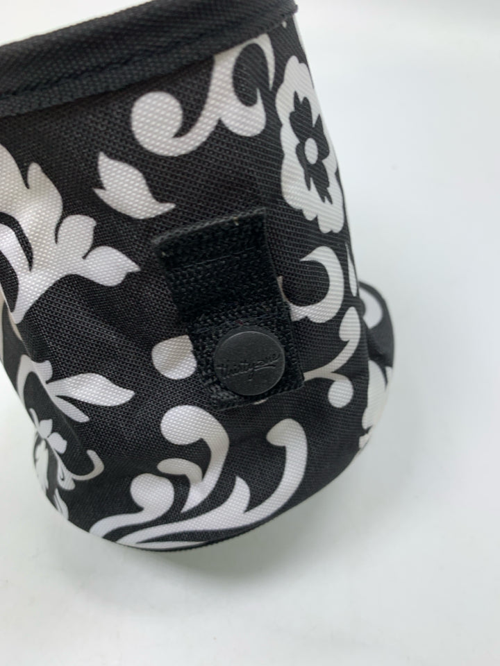 NEW BLACK/WHITE PAISLEY PATTERN FABRIC OH SNAP BIN.