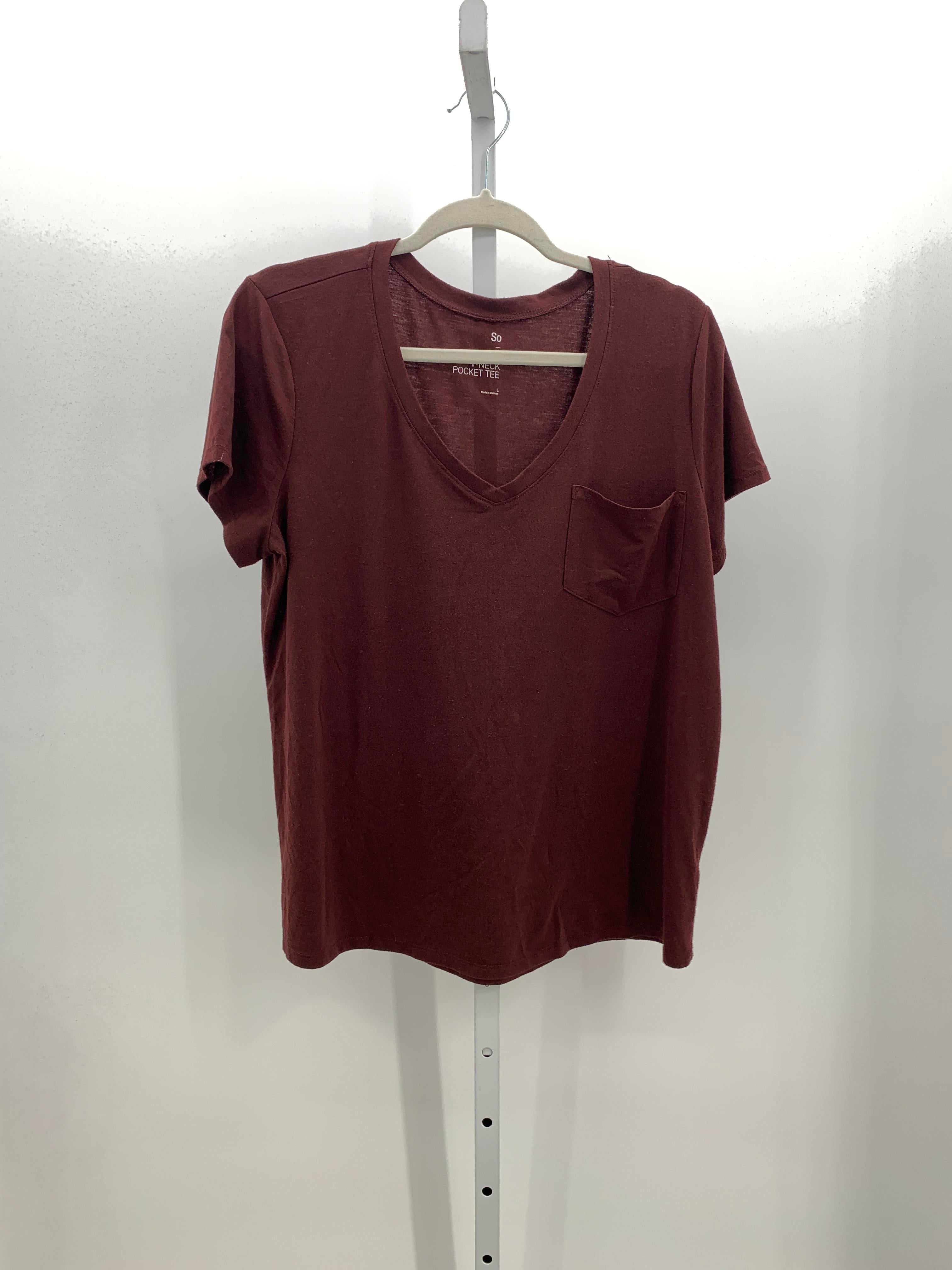 SO Size Large Juniors Short Sleeve Shirt