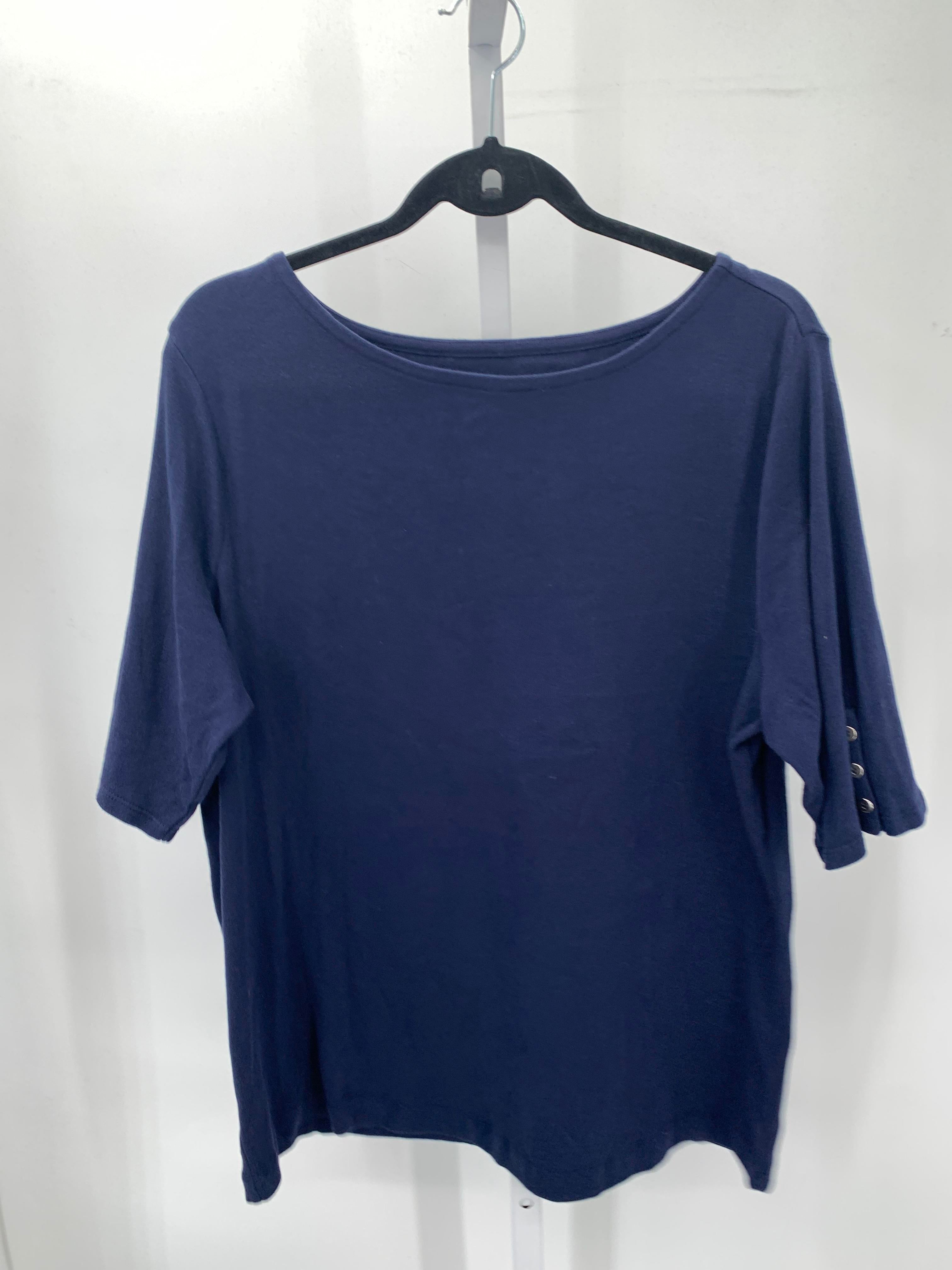 Chico's Size Large Misses Short Sleeve Shirt