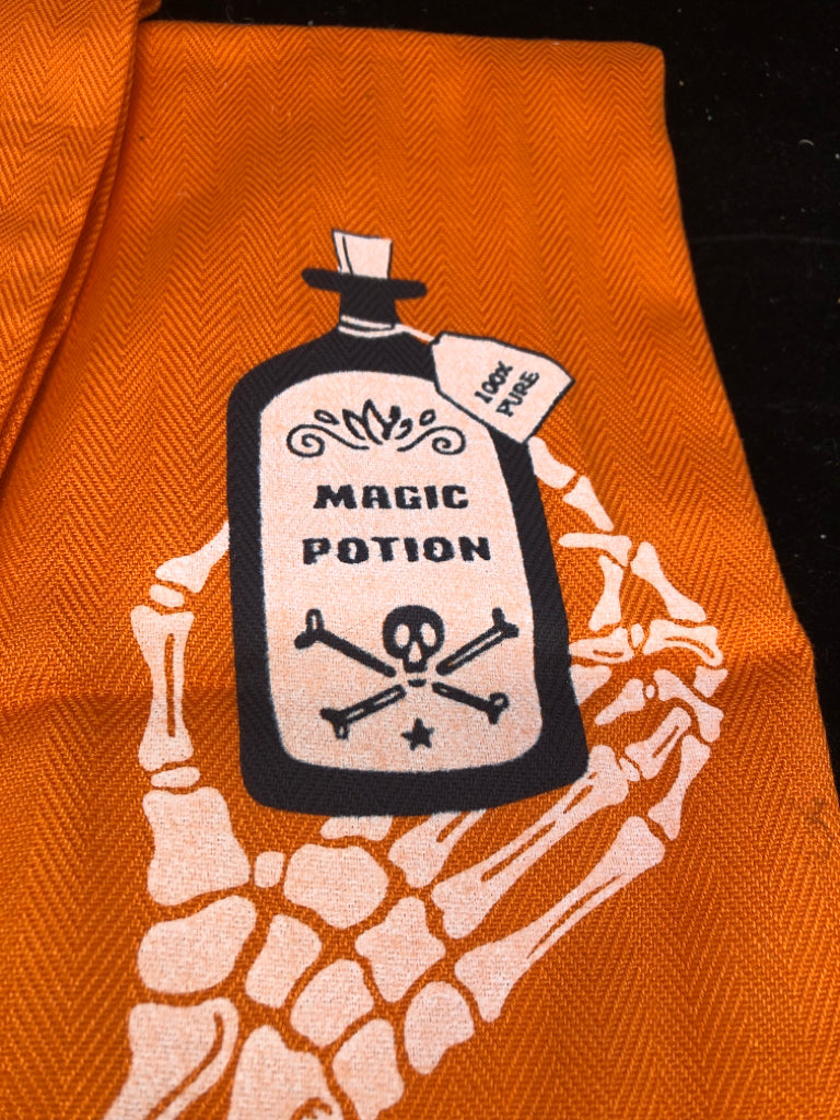 2 ORANGE "MAGIC POTION" DISH TOWELS