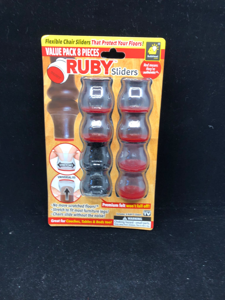 NIB 8 PC RUBY SLIDERS