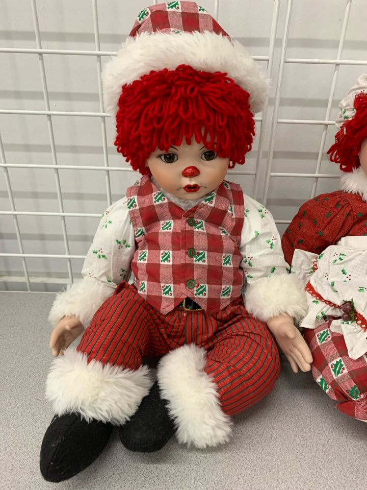 2- MISTLETOE TWINS - MARIE OSMOND SITTING CHRISTMAS DOLLS.