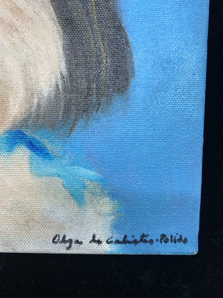 DOG IN BLUE BACKGROUND WALL ART.