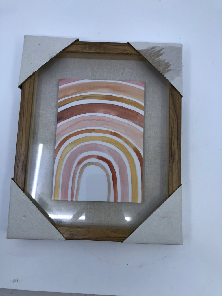 MUTED COLORED RAINBOW SHADOW BOX WALL ART.