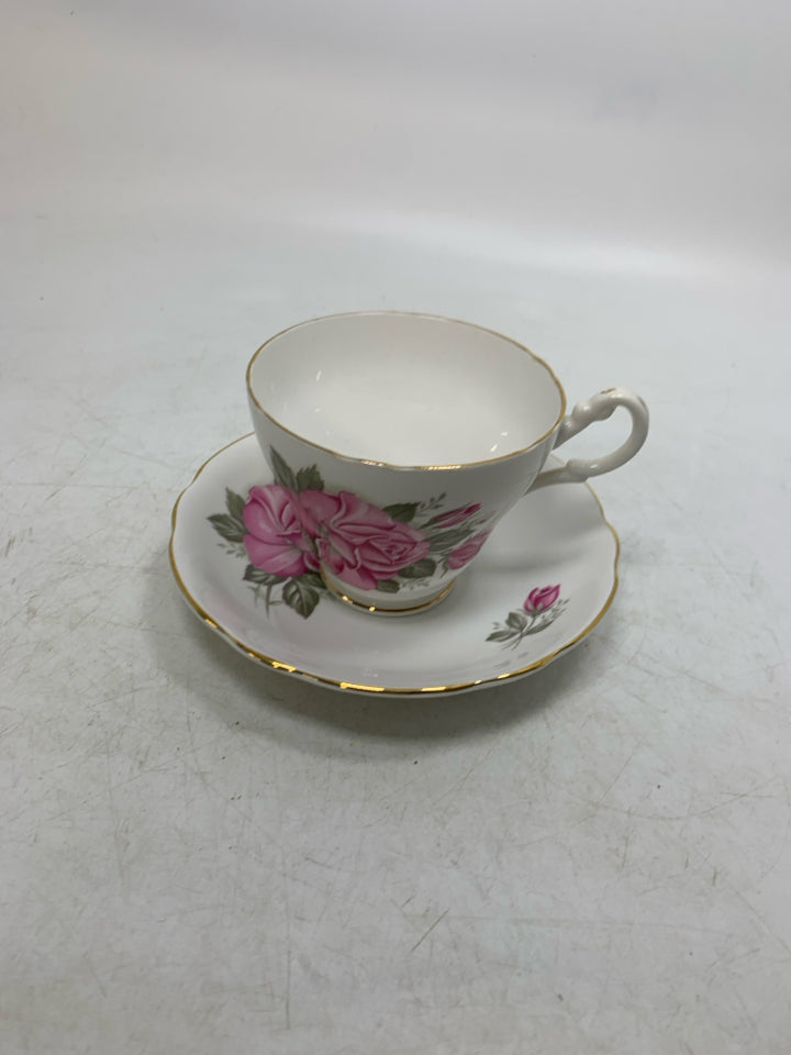 PINK ROSES TEACUP.