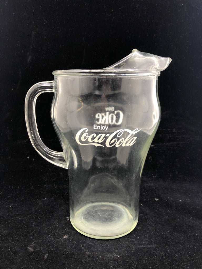 COKE GLASS PITCHER.