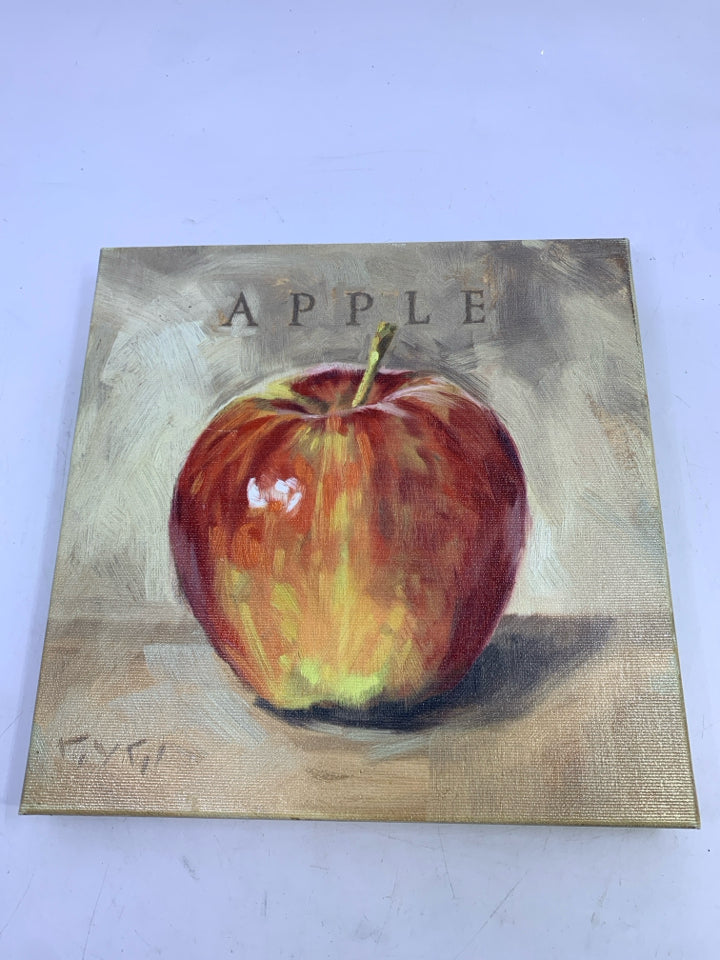 SINGLE RED APPLE WALL CANVAS.