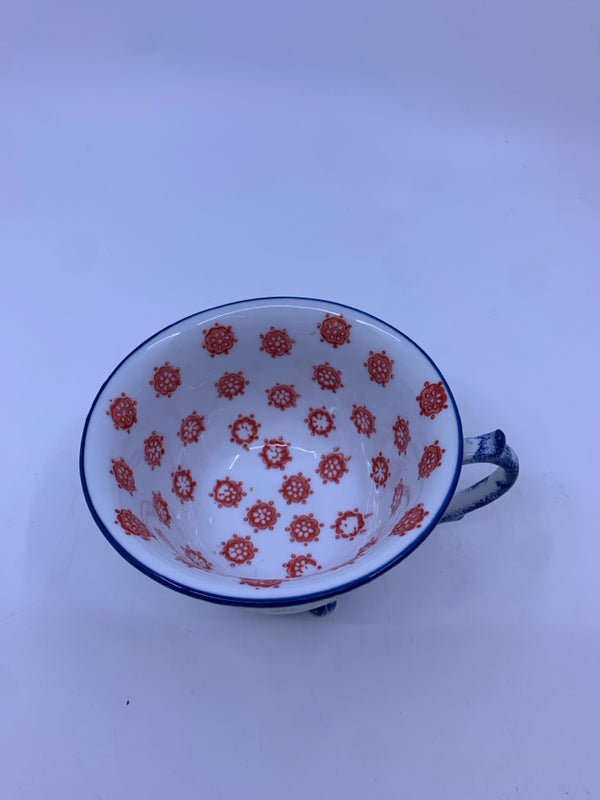 FOOTED COLORFUL TEA CUP.