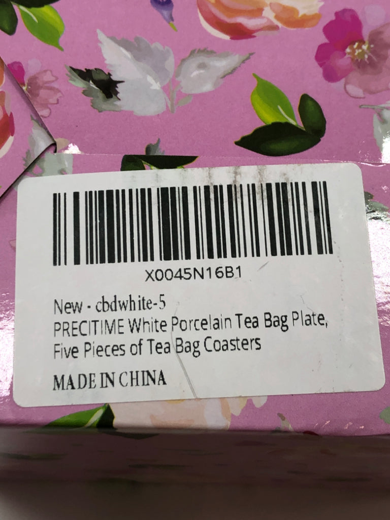 5PC TEAPOT SHAPED TEABAG HOLDER IN BOX.