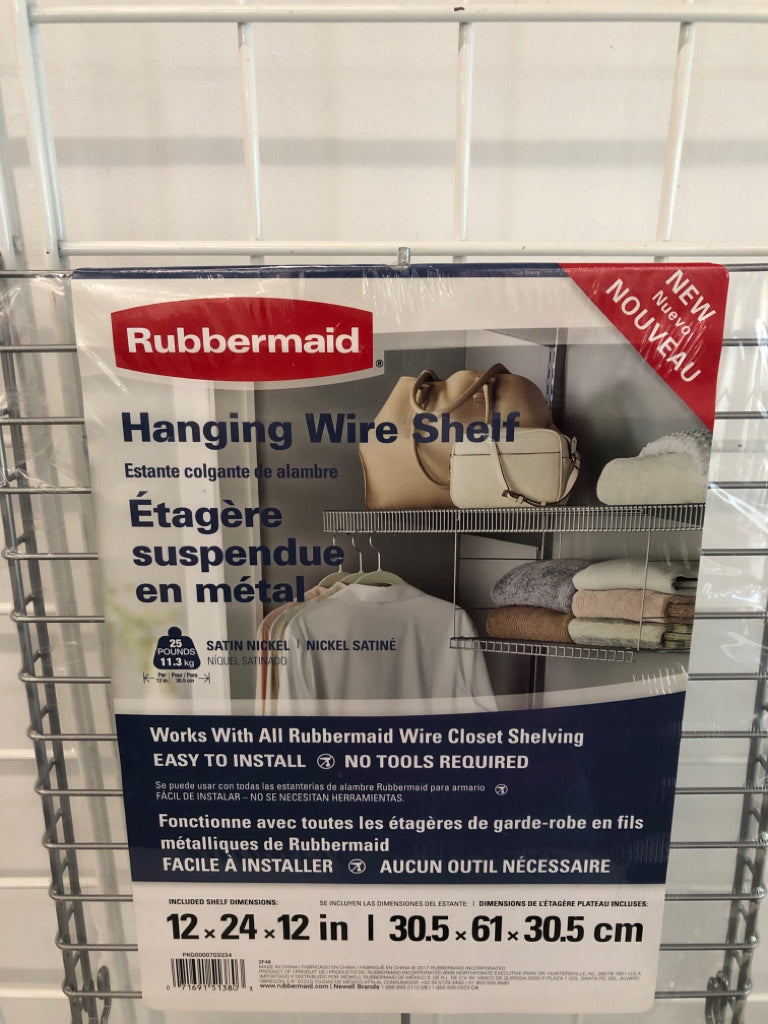 NIP RUBBERMAID HANGING WIRE SHELF.