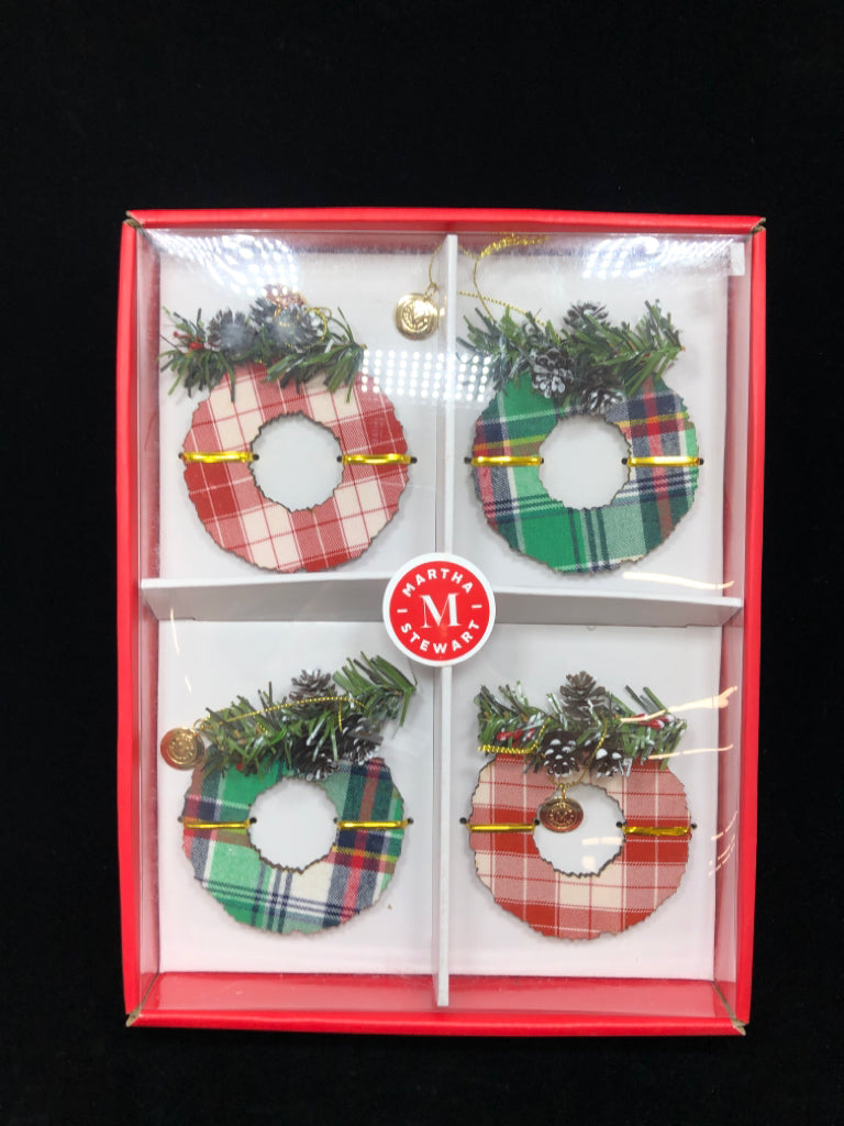 NIB WREATH ORNAMENTS - MARTHA STEWART.