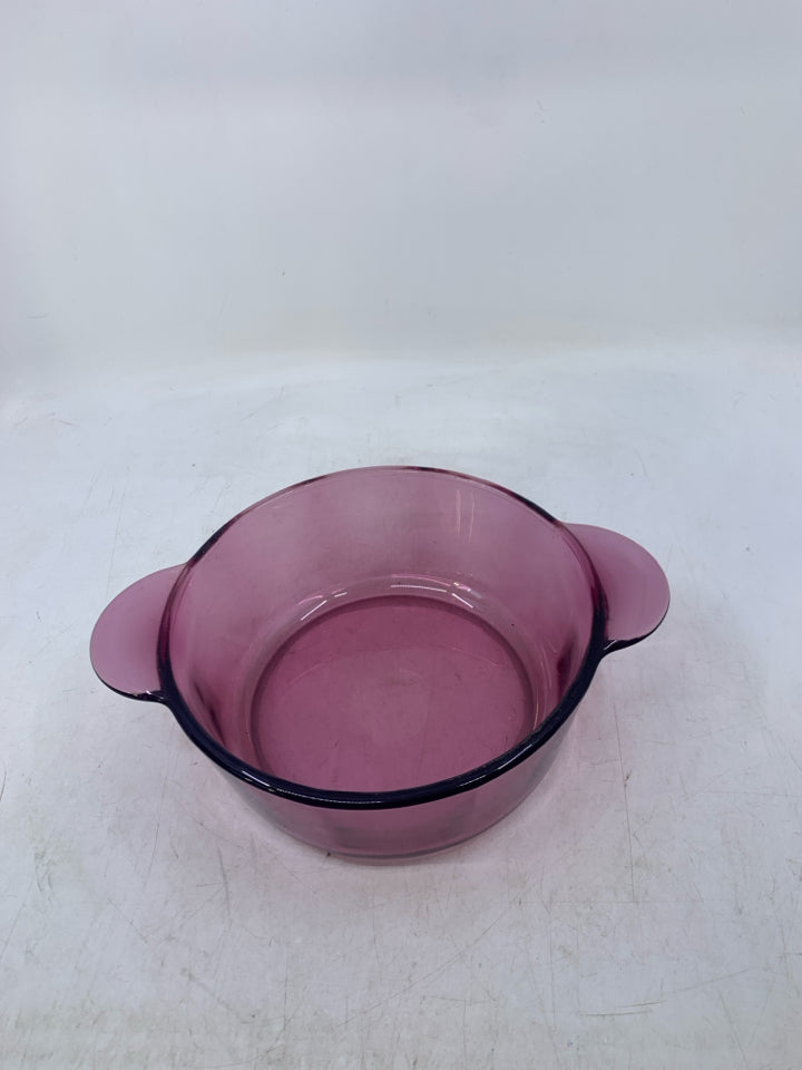 LIGHT PURPLE CORNING WARE BAKING DISH.