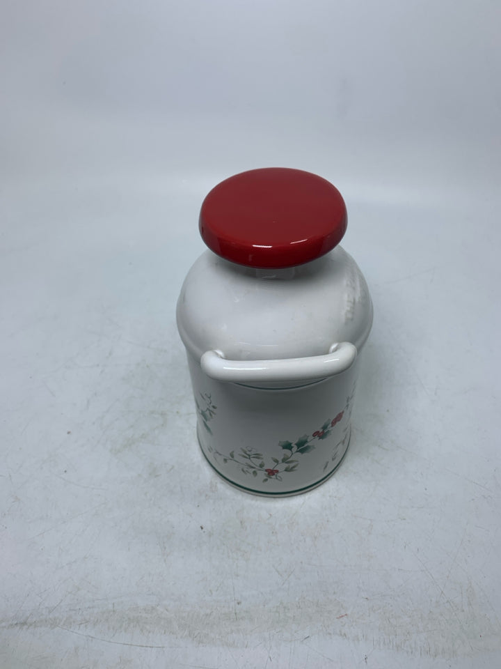 WINTERBERRY PFALTZGRAFF CERAMIC MILK CAN.