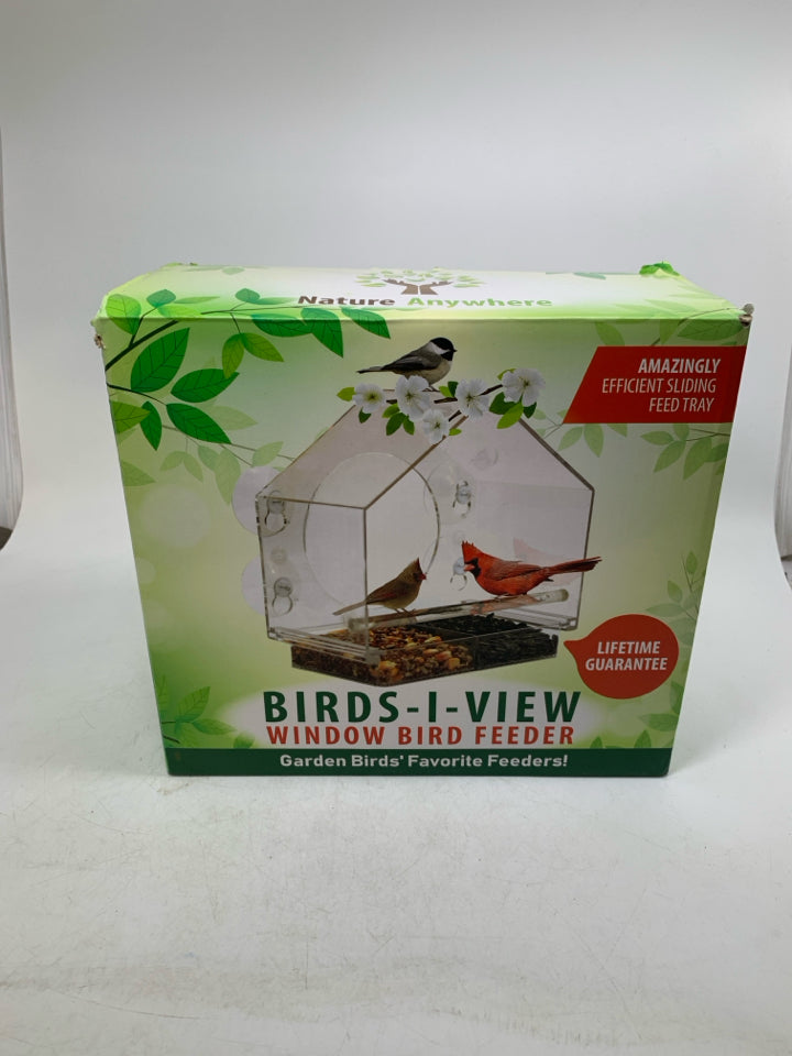 NIB BIRD - I - VIEW WINDOW BIRD FEEDER.