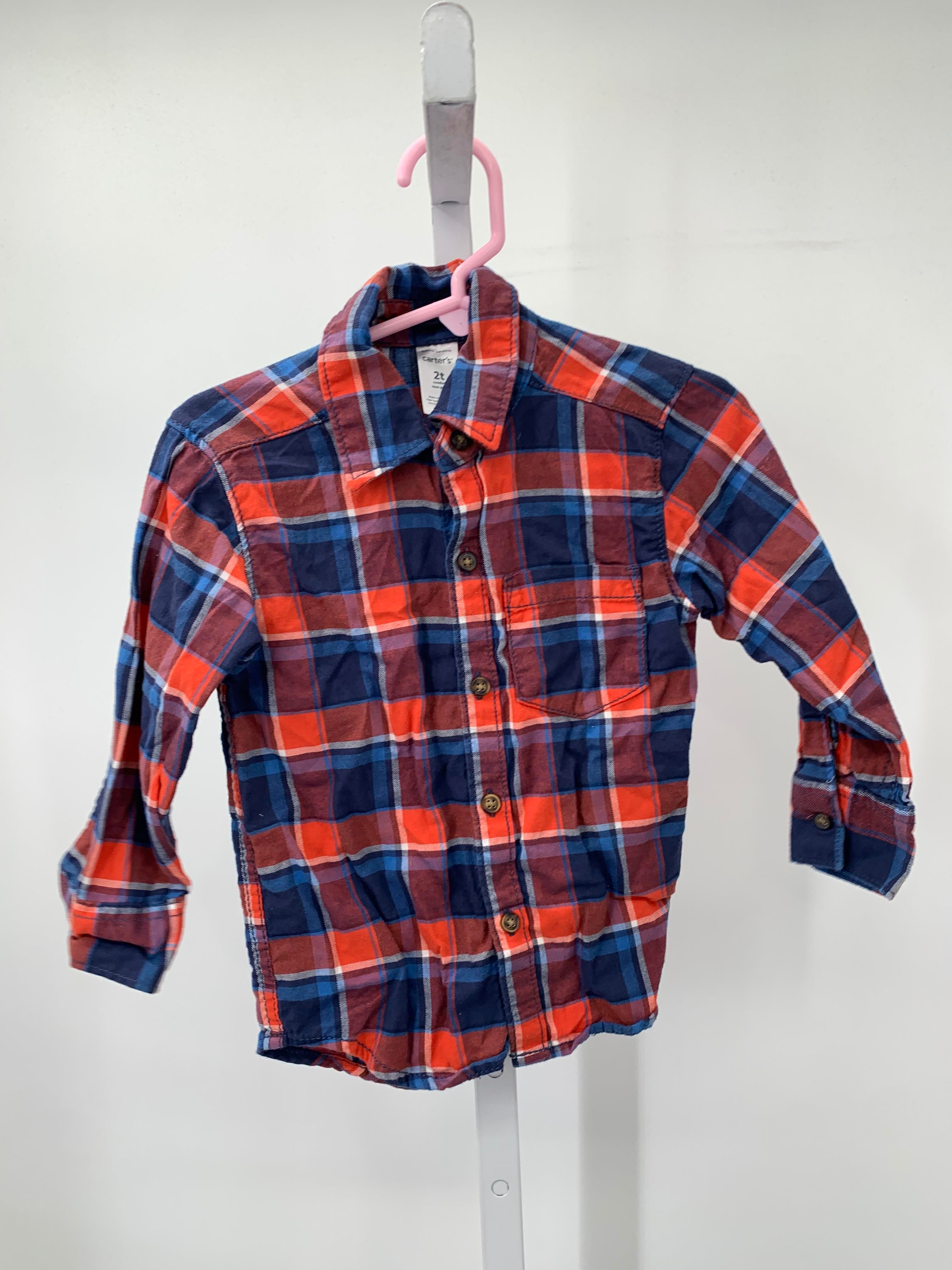 ORANGE PLAID BTN DOWN