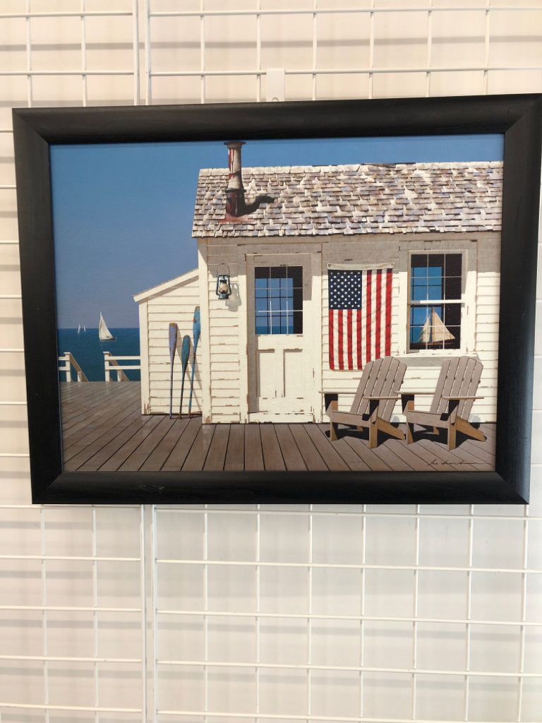 DOCKSIDE FLAG FRAMED ARTWORK.