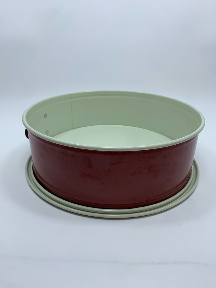 RED NORDIC WARE SPRING-FORM CAKE PAN.