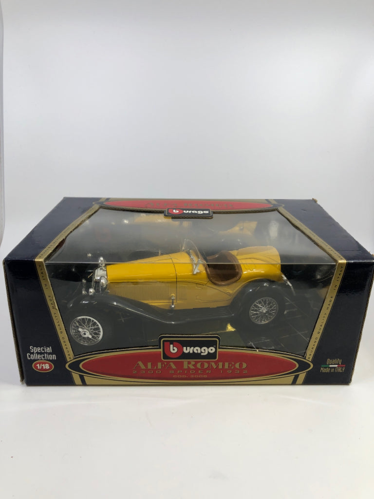 NIB ALFA ROMEO 2300 SPIDER YELLOW CAR.
