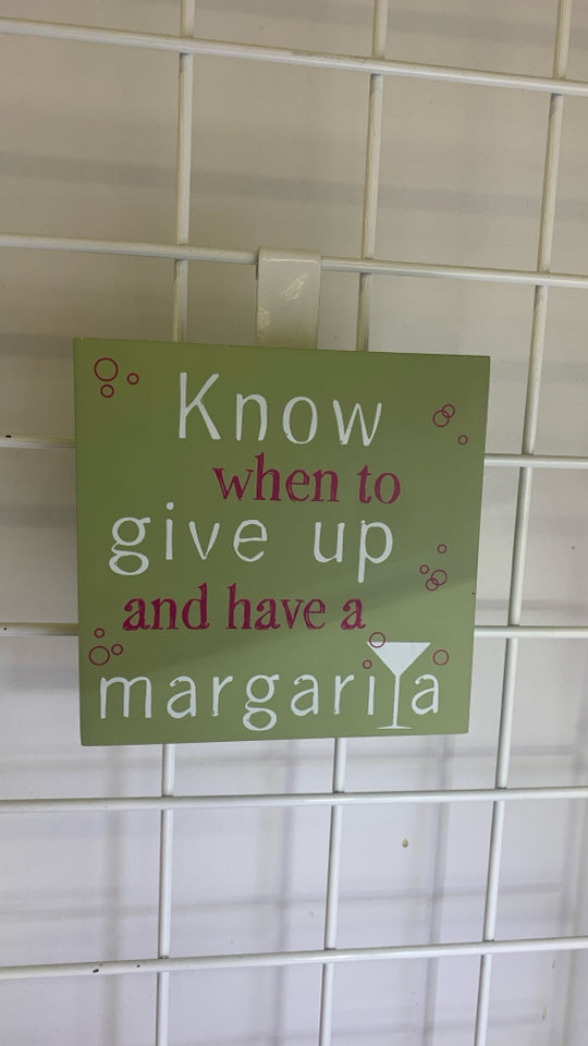 MARGARITA WOOD BLOCK SIGN.