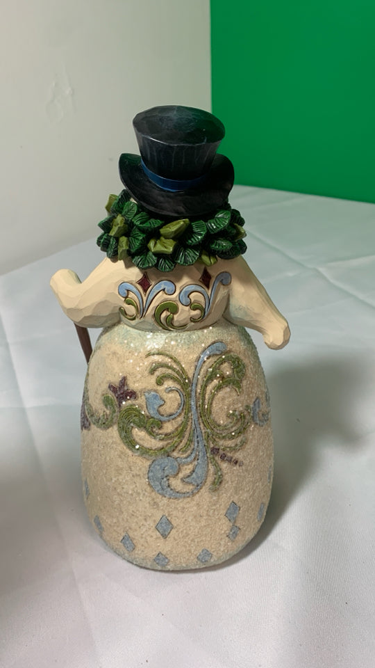 JIM SHORE GLITTER SNOWMAN- BE JOYFUL ALWAYS.