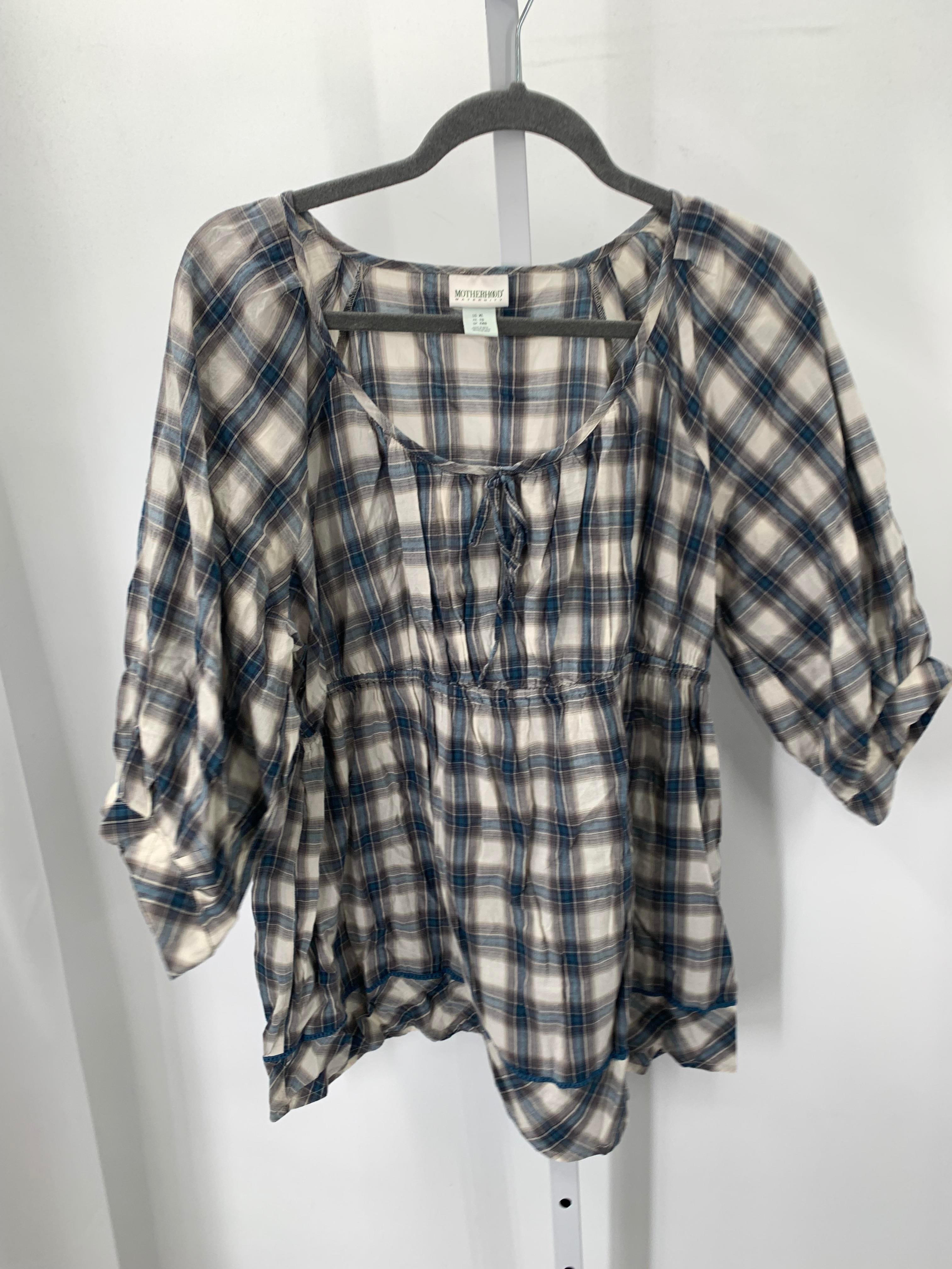 Motherhood Blue Size Extra Large Maternity 3/4 Sleeve Shirt