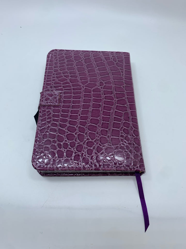 PURPLE FAUX SNAKESKIN NOTEBOOK.