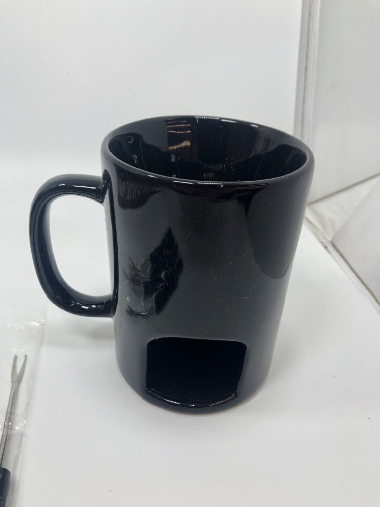 NIB KOVOT CERAMIC FONDUE MUG SET.