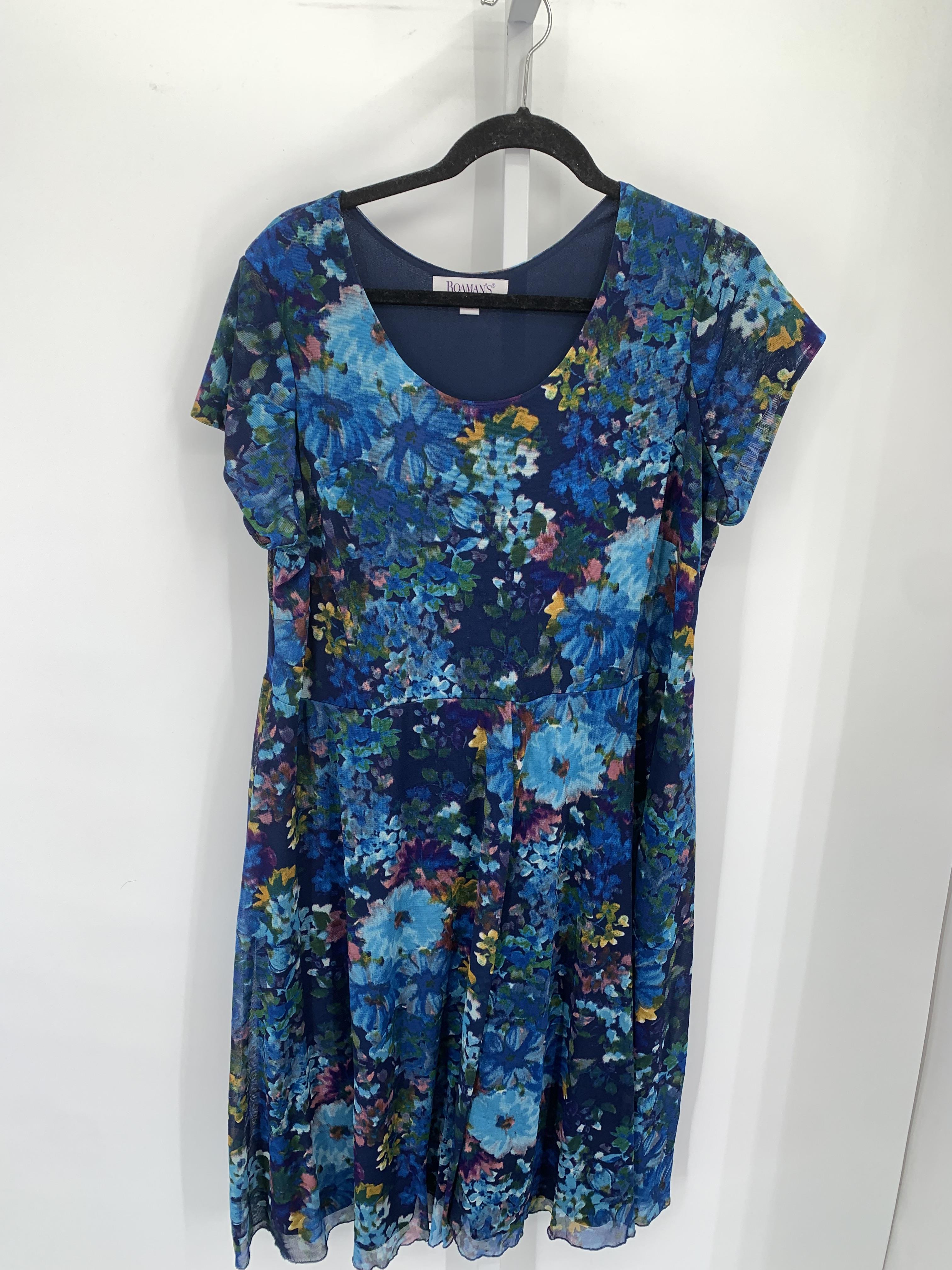 Roaman's Size 18 W Womens Short Sleeve Dress