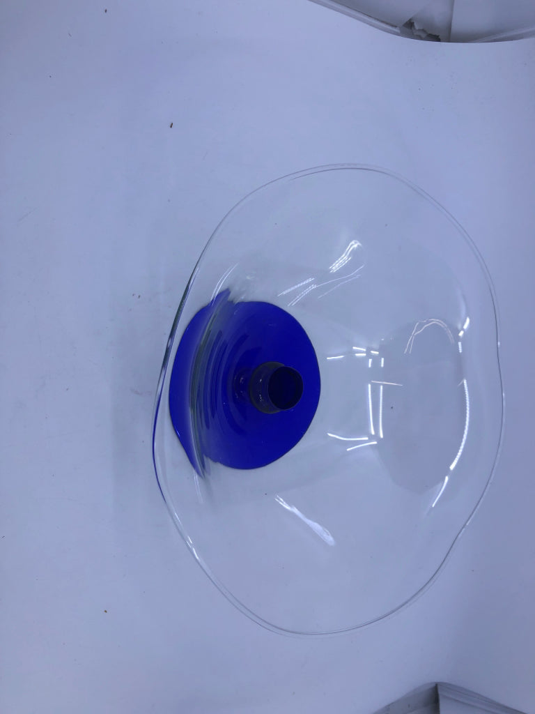 COBALT BLUE FOOTED CANDY DISH.