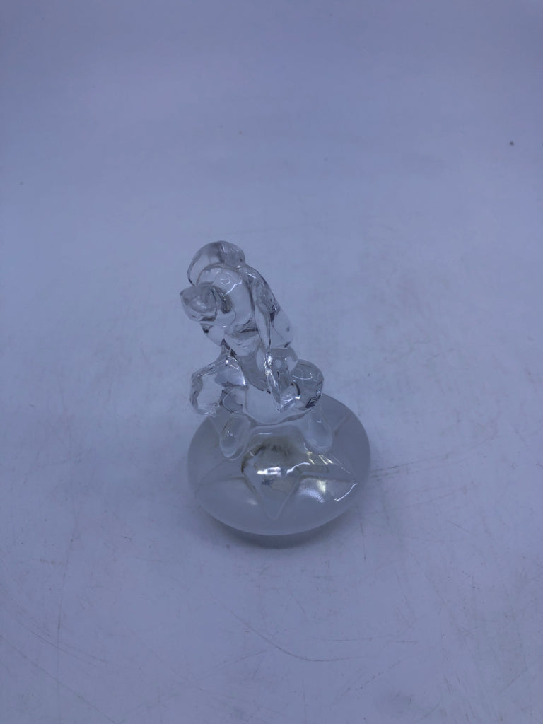 CRYSTAL POODLE ON STAR BALL PAPERWEIGHT.