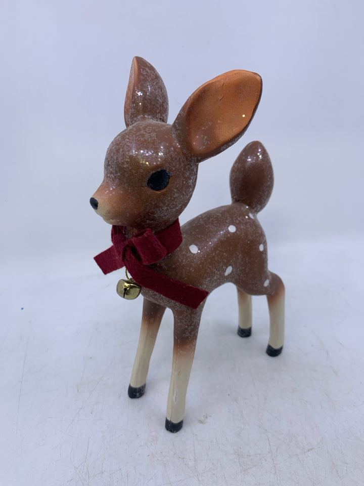 CERAMIC SHIMMER BABY DEER STANDING.