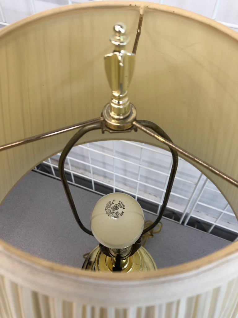 GOLD LAMP PLEATED SHADE.