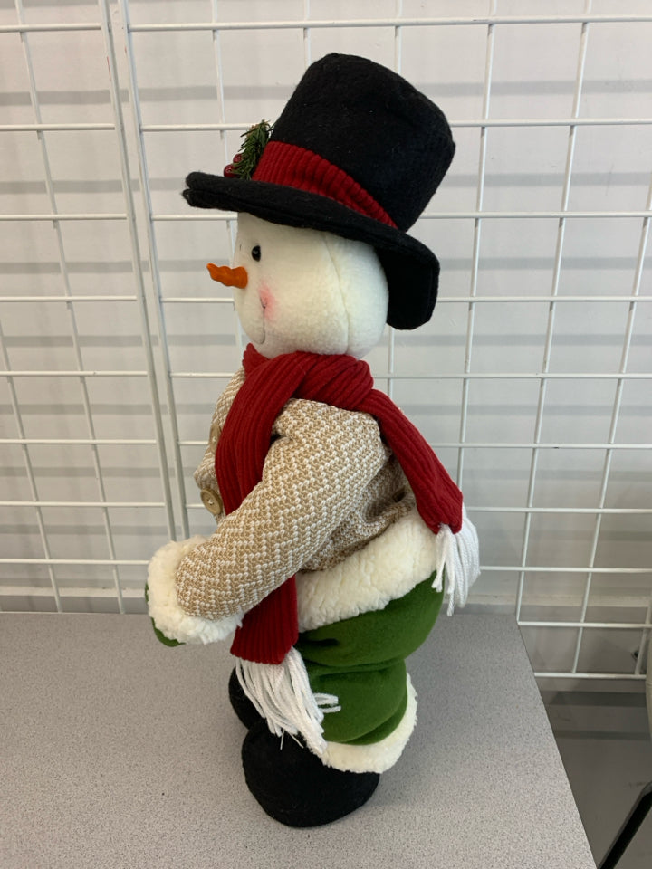 PLUSH STANDING SNOWMAN.