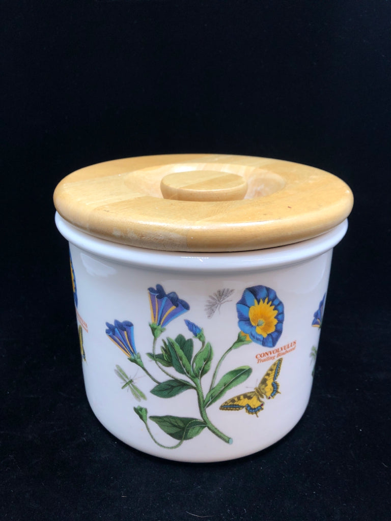 BOTANIC GARDEN CANISTER W/WOOD LID.