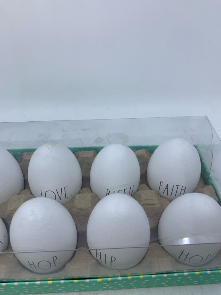 NIB 12 EASTER EGGS DECOR RAE DUNN.