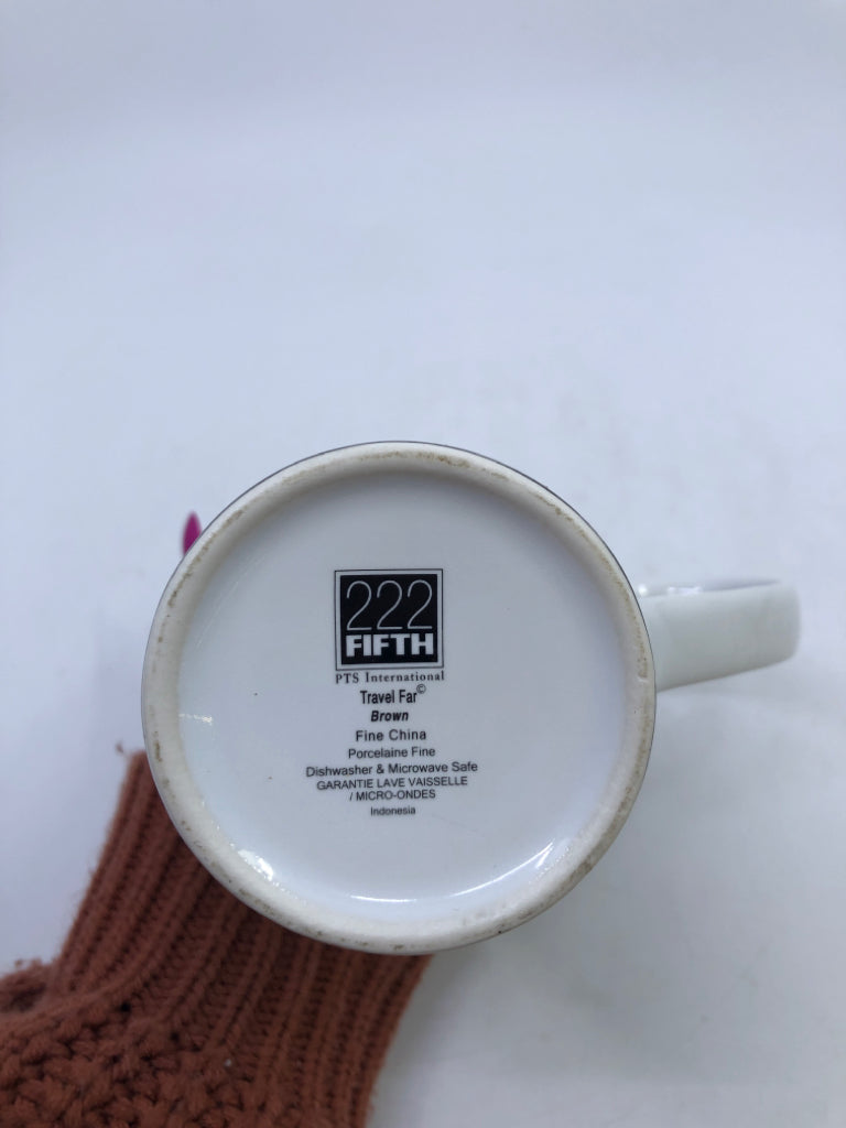 TALL BROWN MUG W/ INSPIRE WORDS.