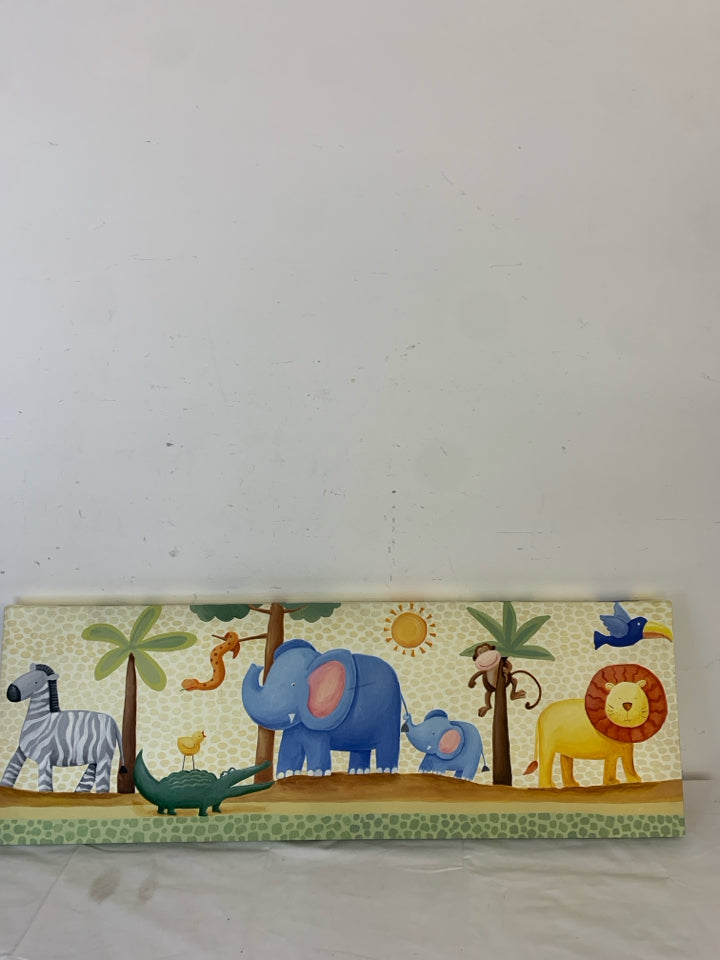 ASSORTED ANIMALS WALL CANVAS W/ TREES.