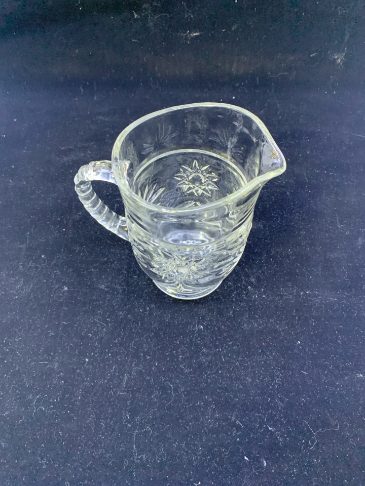 LARGE CUT GLASS STARBURST CREAMER.