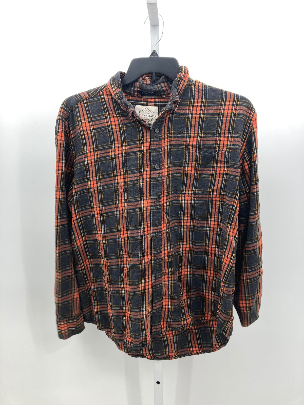ORANGE PLAID BTN DOWN