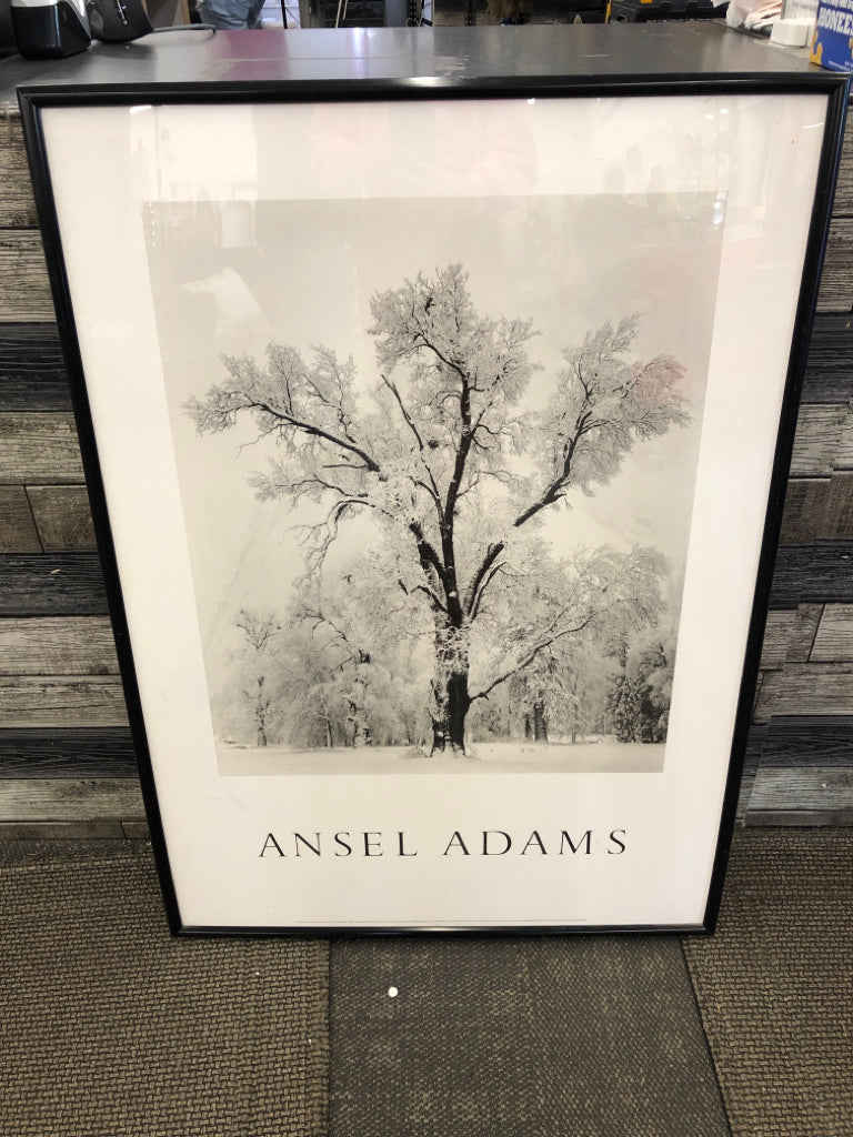 ANSEL ADAMS FRAMED WINTER SCENE.