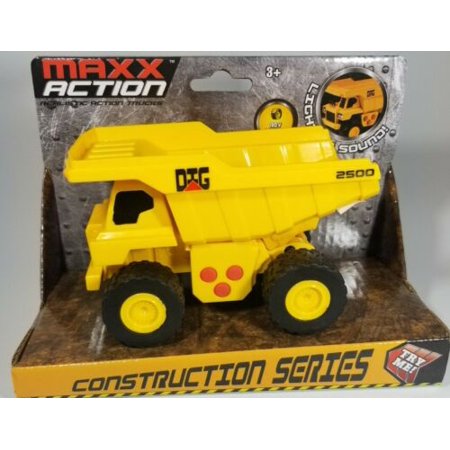 Kid S Dump Truck Construction Vehicle Toy - Moving Parts Sounds Lights Rev Motor