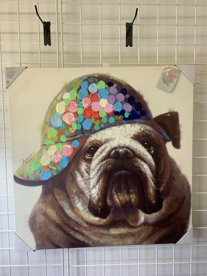 ENGLISH BULLDOG CANVAS WALL ART.