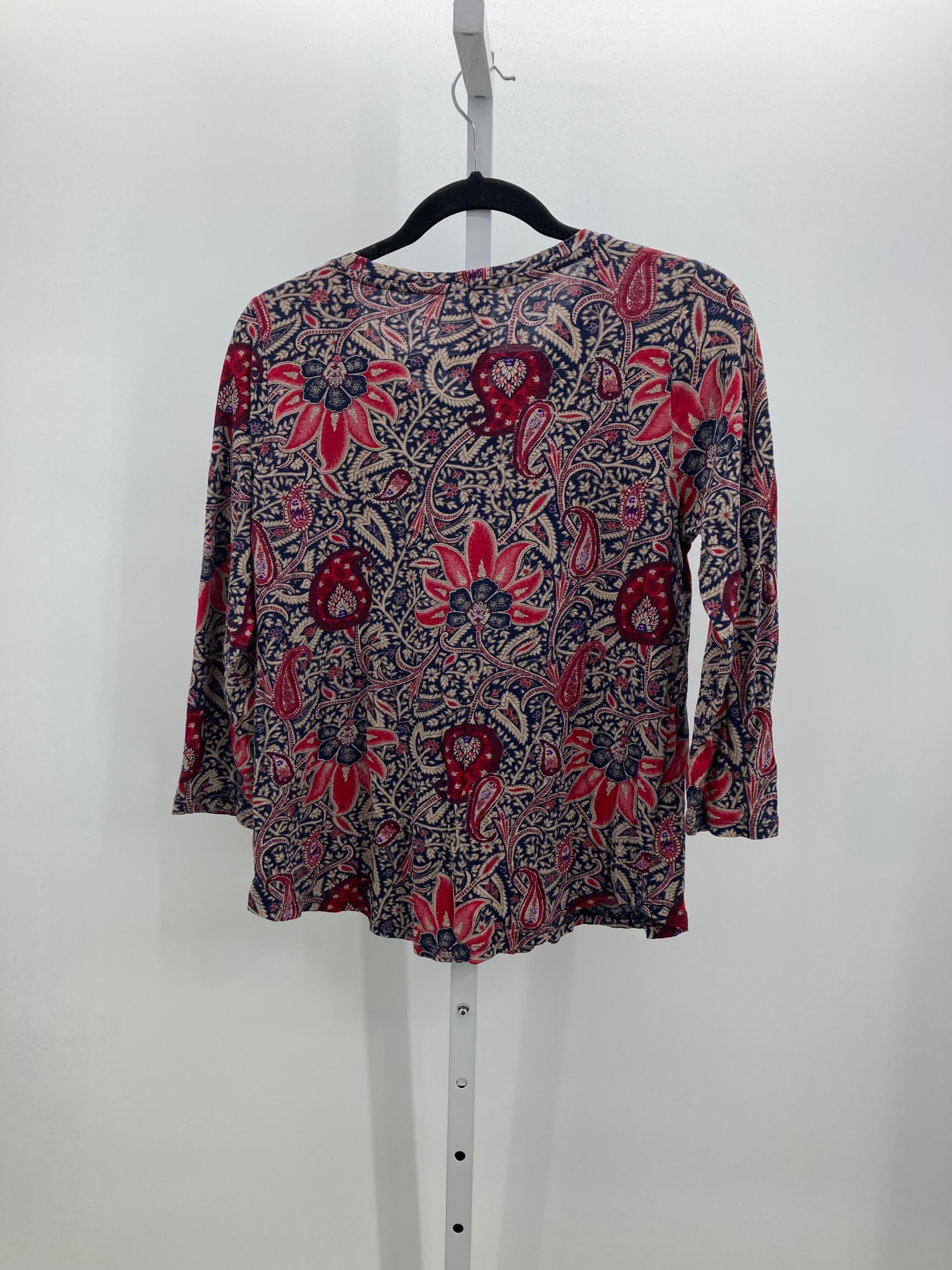 Lucky Brand Size Medium Misses 3/4 Sleeve Shirt