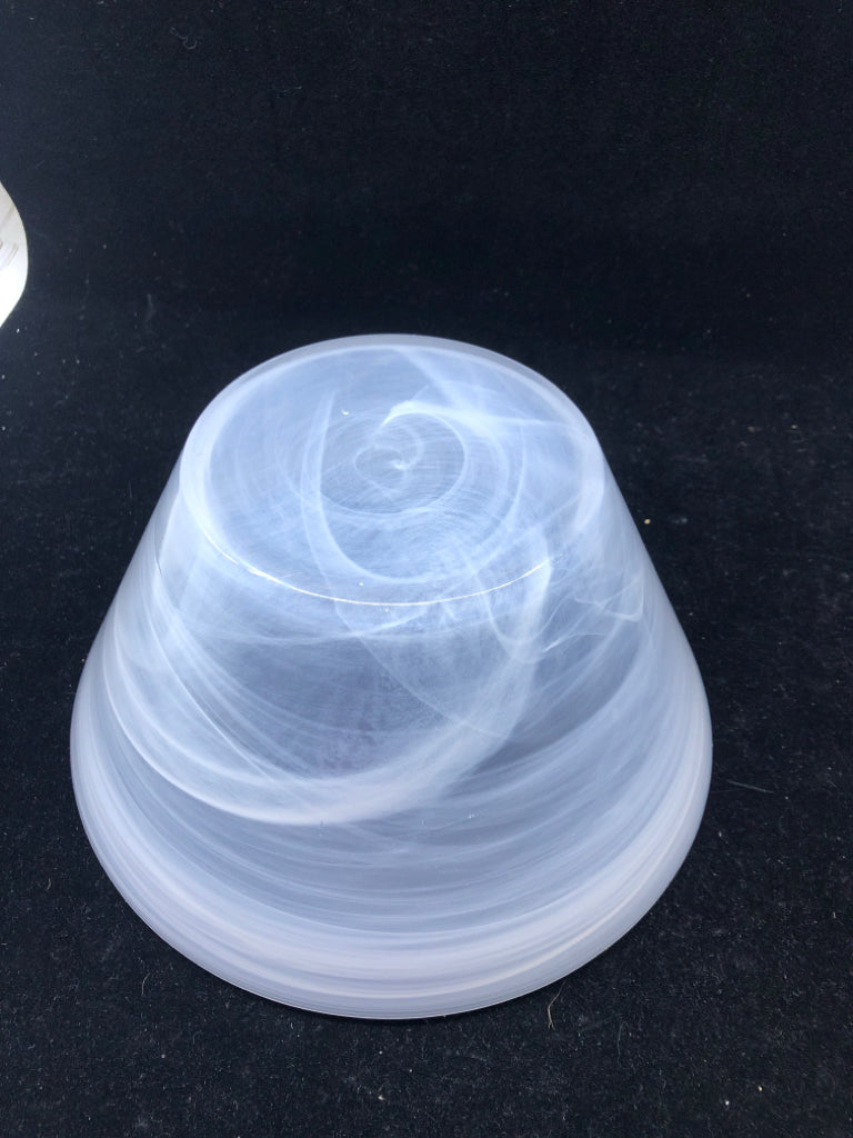 WHITE SMOKEY SERVING BOWL.